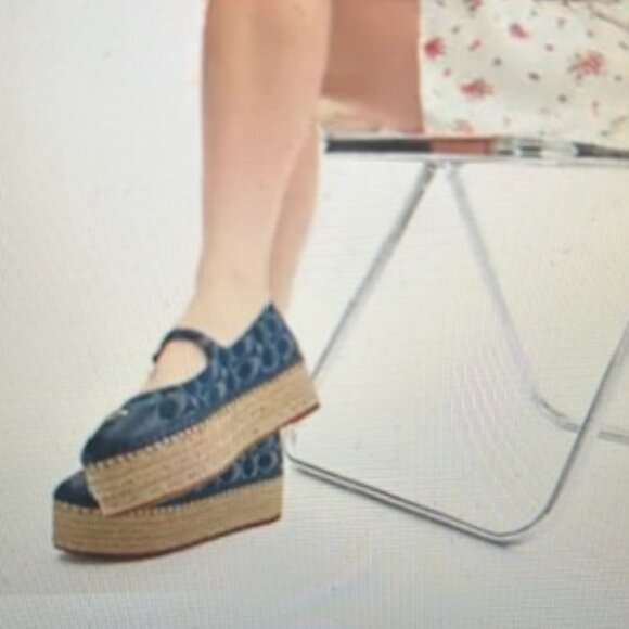 Coach Carmela Espadrille In Signature Denim - Picture 9 of 10